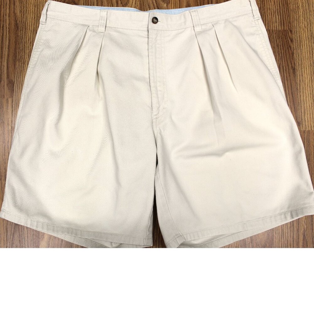 VTG SALTY DOG GANT REGULAR FIT PLEATED SHORTS KHAKI Sz 36